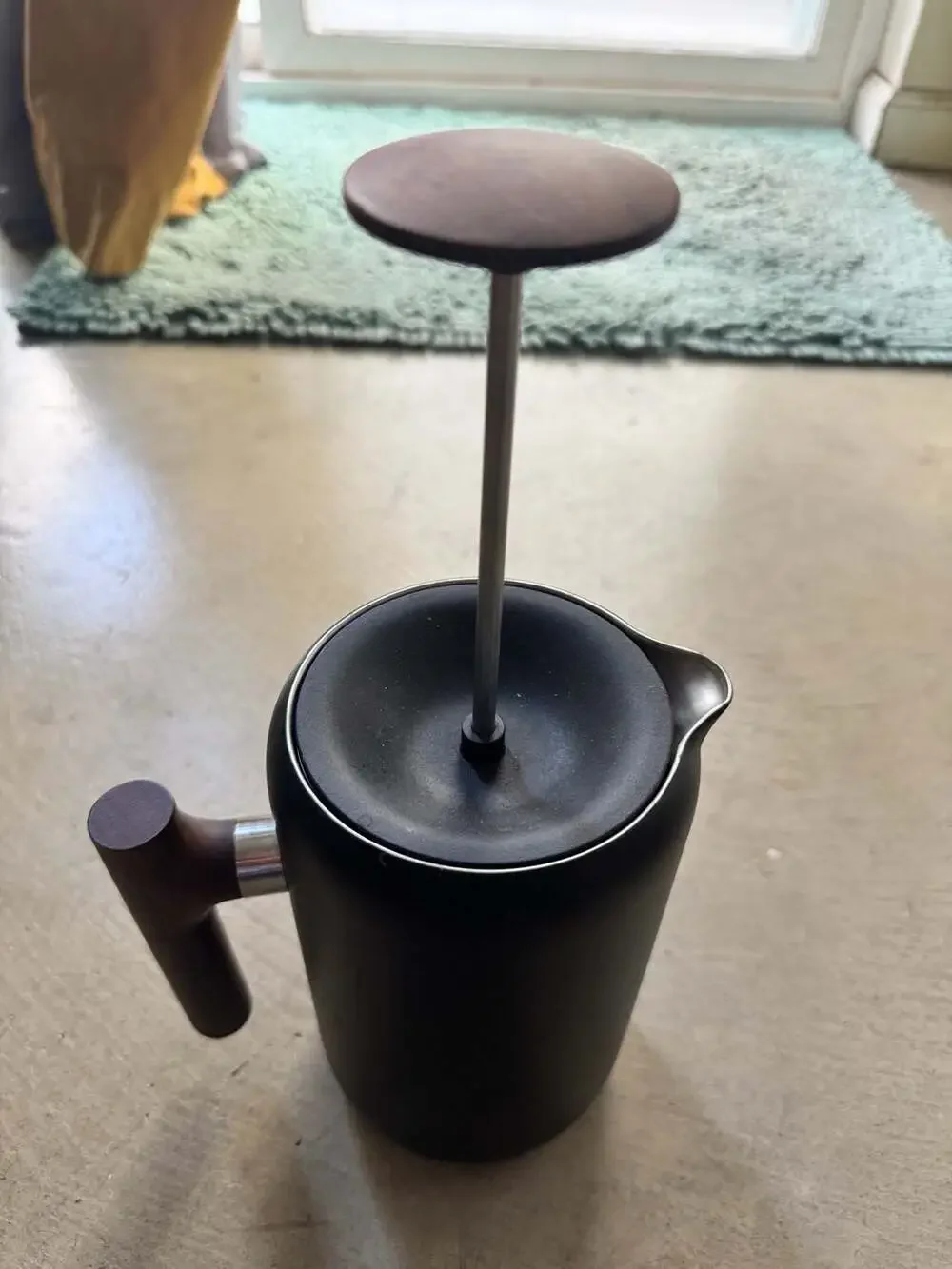 Fellow Clara French Press Matte Black with Walnut Handle gently used